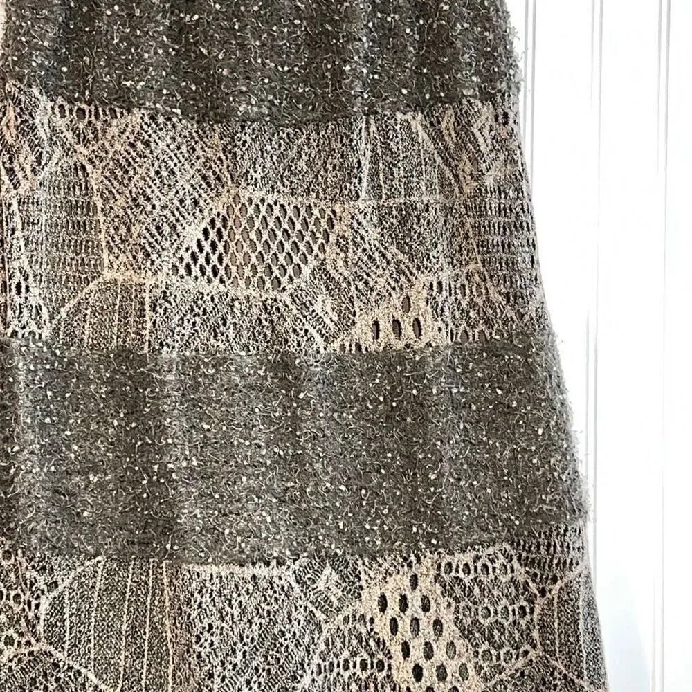 Donna Vinci Love The Queen Mocha Ragged Lined Skirt With Lace Details Size Small - Picture 11 of 11